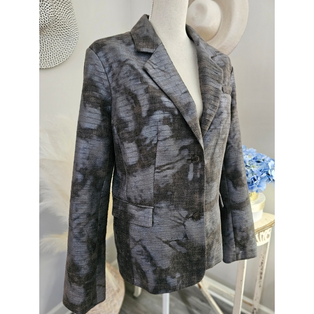 XL Chi by Falsi Brown Silver Metallic Elegant Blazer